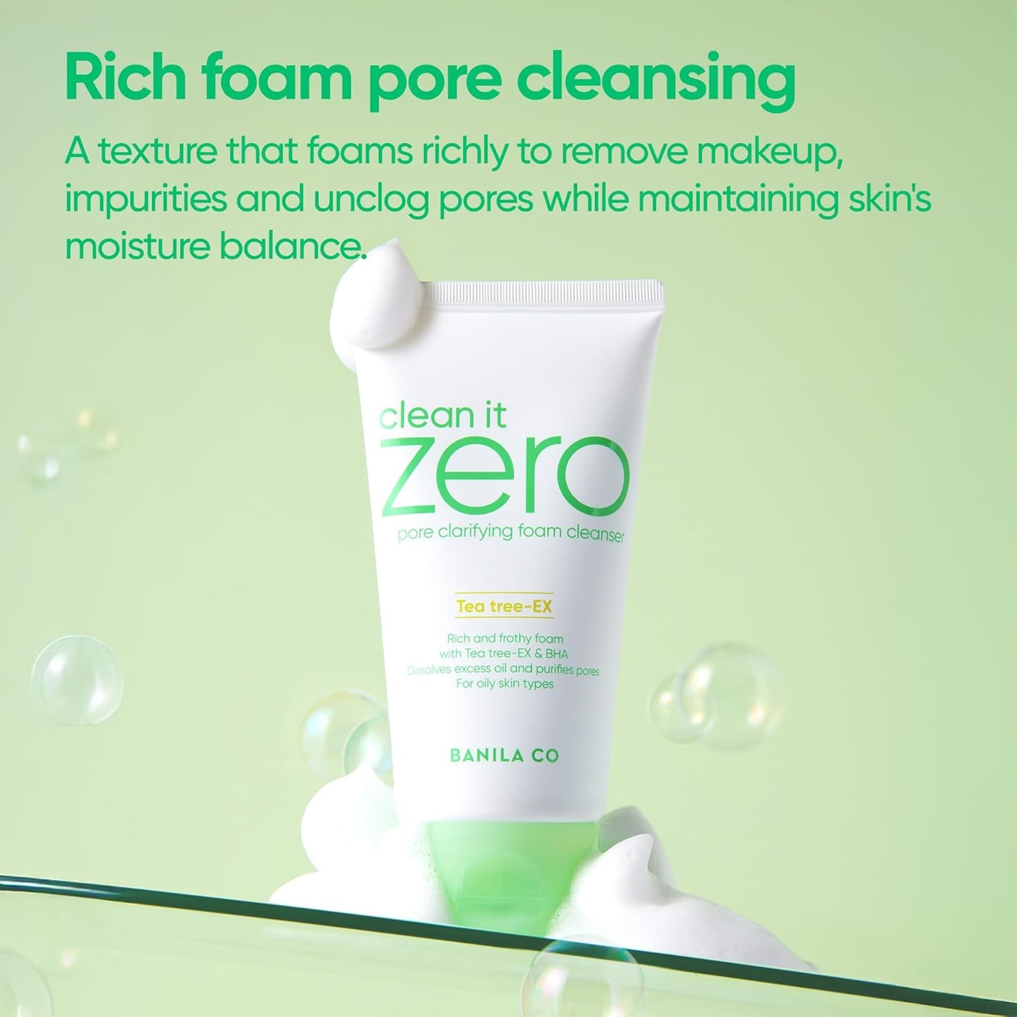 Clean It Zero Pore Clarifying Foam Cleanser | Face Wash Cleanser | Purifying Foaming Cleanser Balances Unclog Pores 150Ml